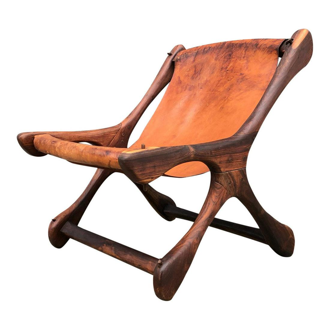 DON SHOEMAKER Mexican Modernist Leather Sling Chair. (1 of 18)