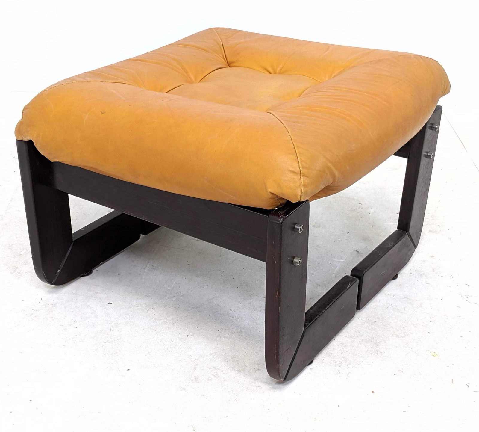 PERCIVAL LAFER Brazilian Modernist Leather Ottoman. Ora (1 of 17)