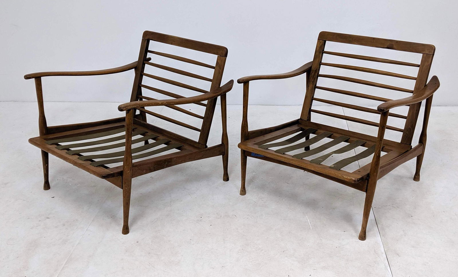 Pr Italian Modern Spindle Back Arm Lounge Chair Frames. (1 of 11)