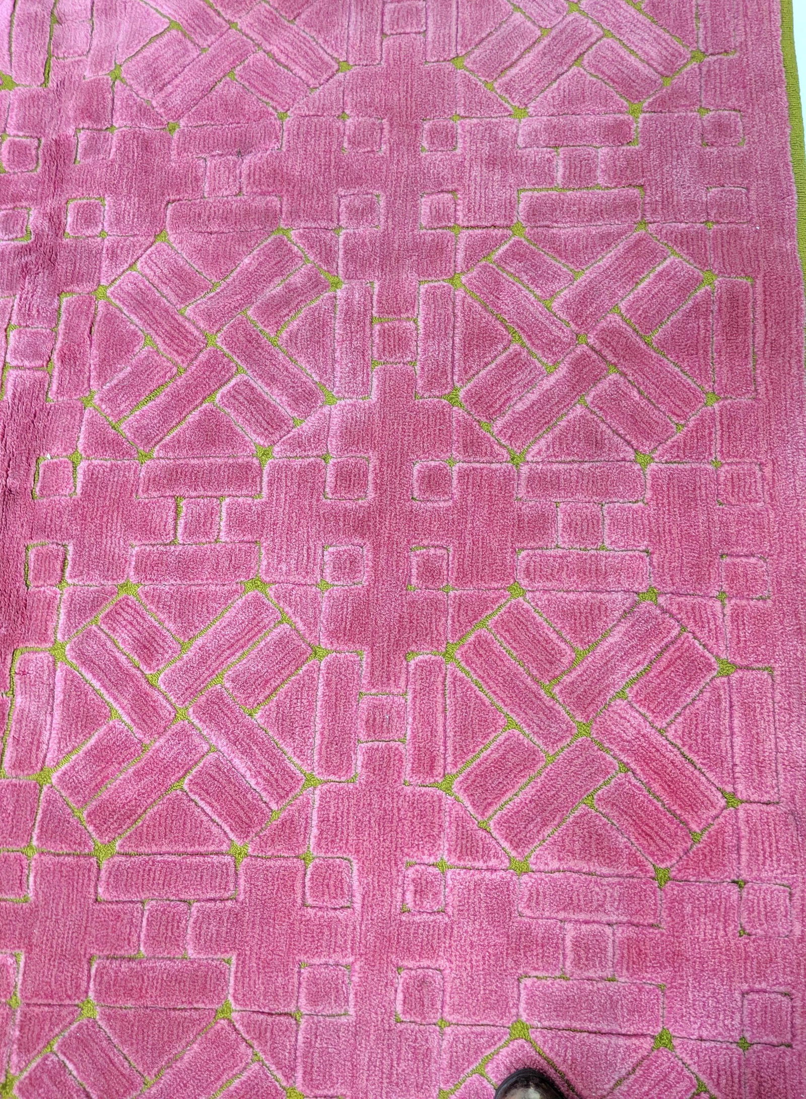 Large EDWARD FIELDS Pink Green Geometric Rug Carpet. Ma (1 of 20)