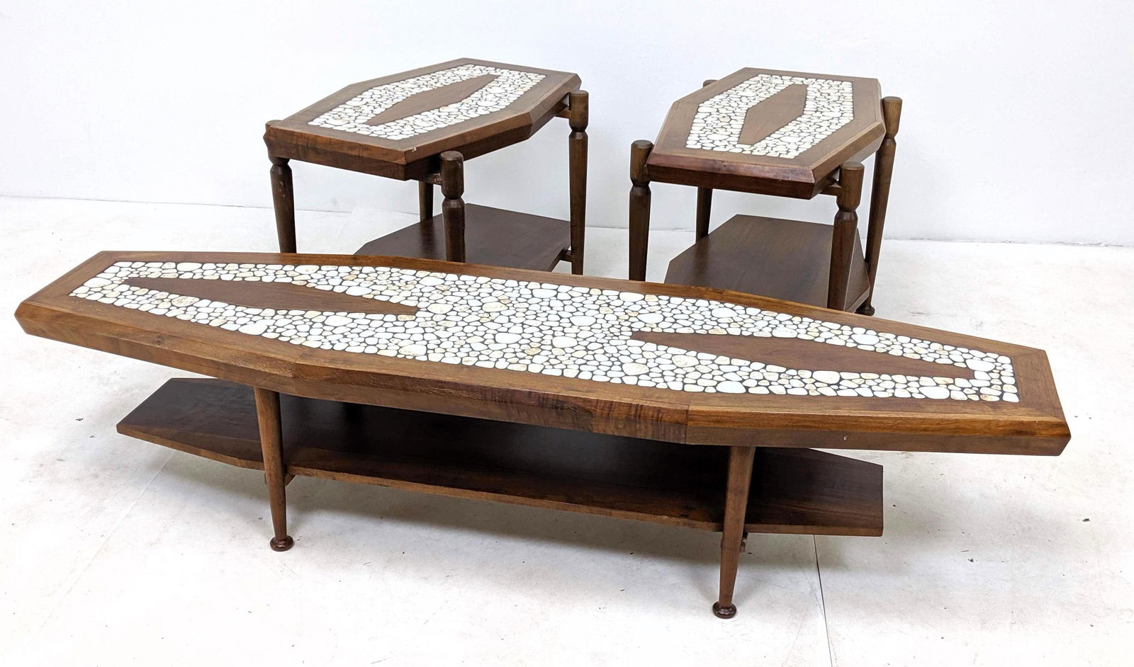 3pc American Modern  Coffee End Tables. Walnut Harvey P (1 of 16)