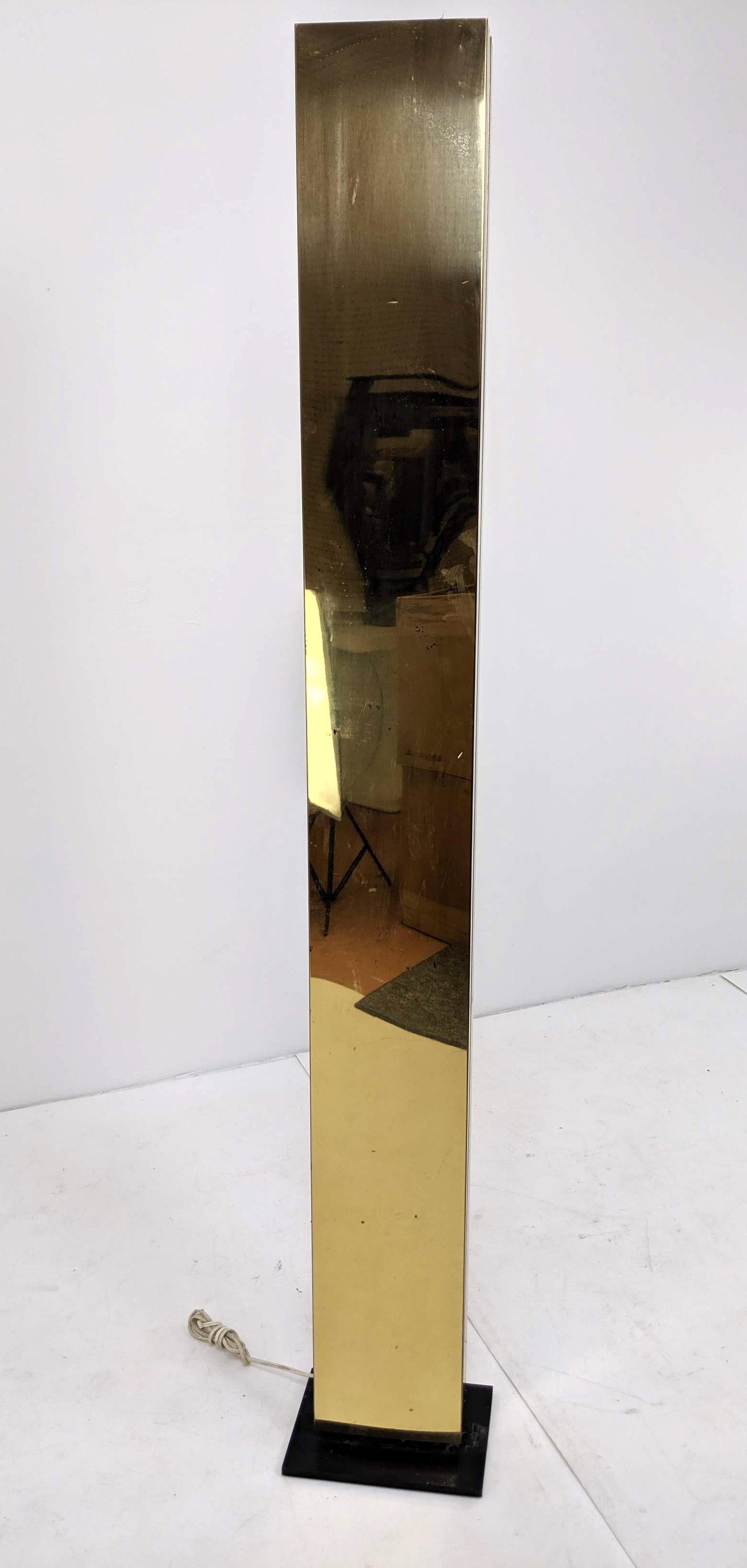KOVACS Monolithic Brass Rectangular Column Floor Lamp. (1 of 11)