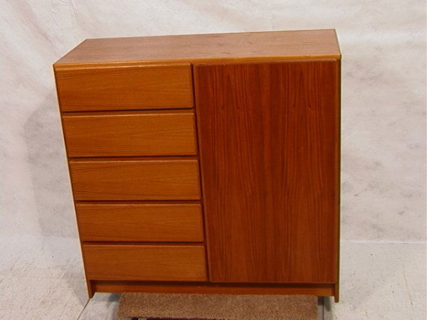 653 Scan Coll Danish Teak Armoire Dresser Five Drawe Apr 22