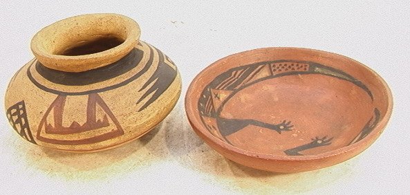 TWO pc Native American Indian Pottery. Unmarked