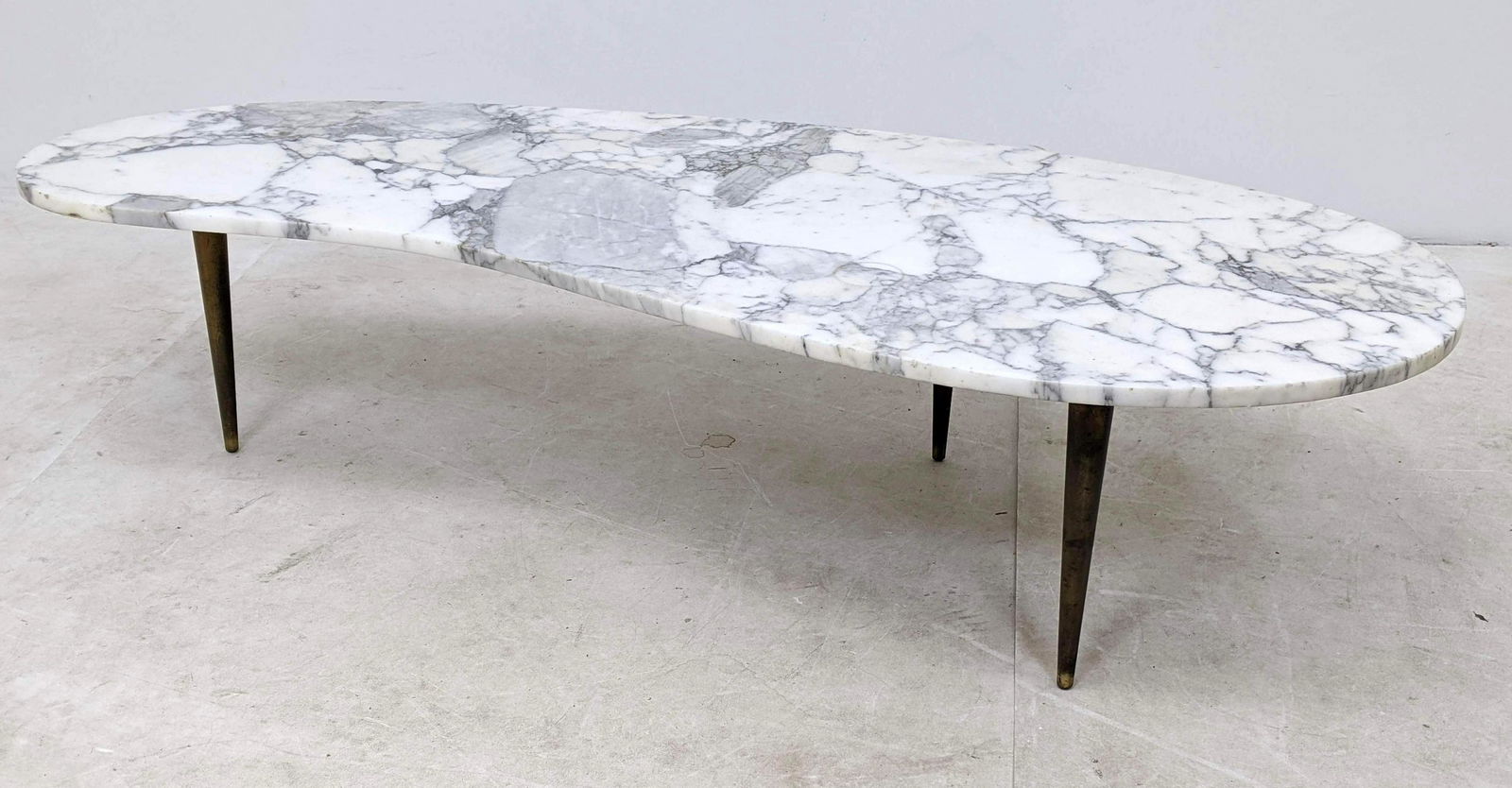 Kidney Shaped Modernist Marble Top Coffee Table. Italia