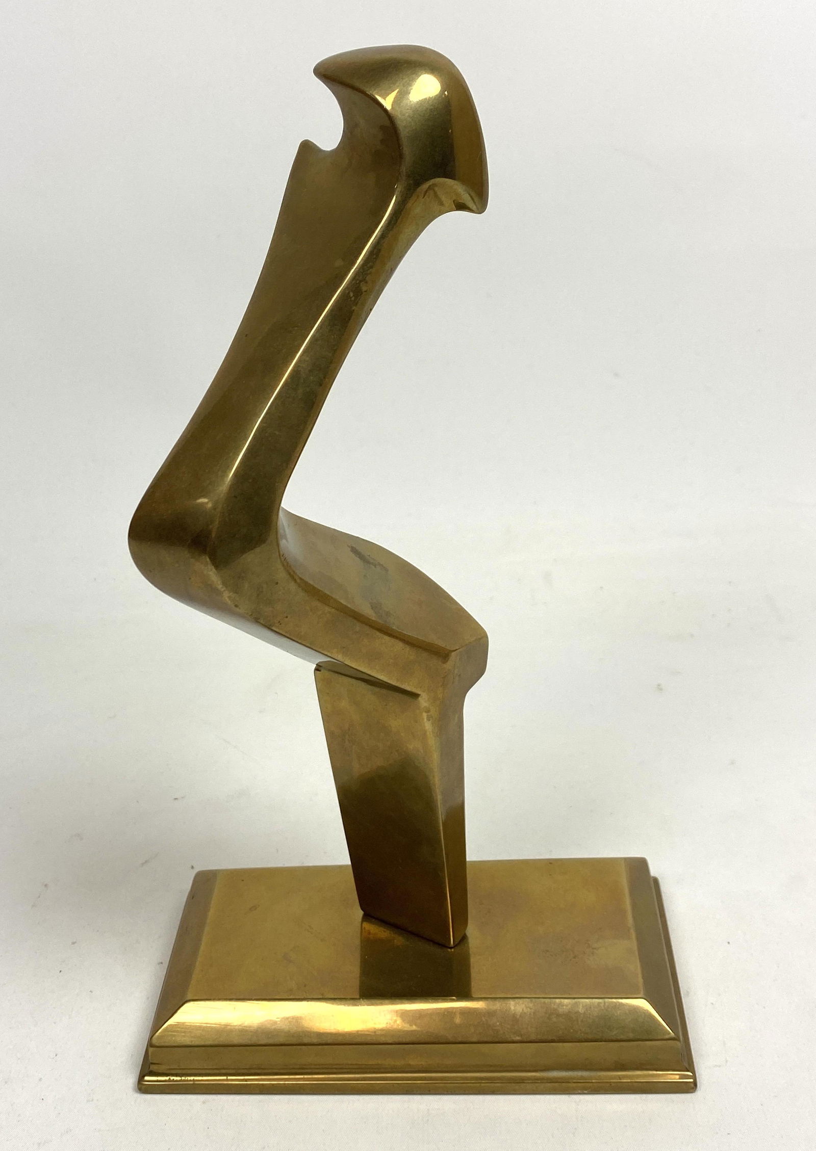 Abstract Modernist Figural Brass Table Sculpture. (1 of 5)