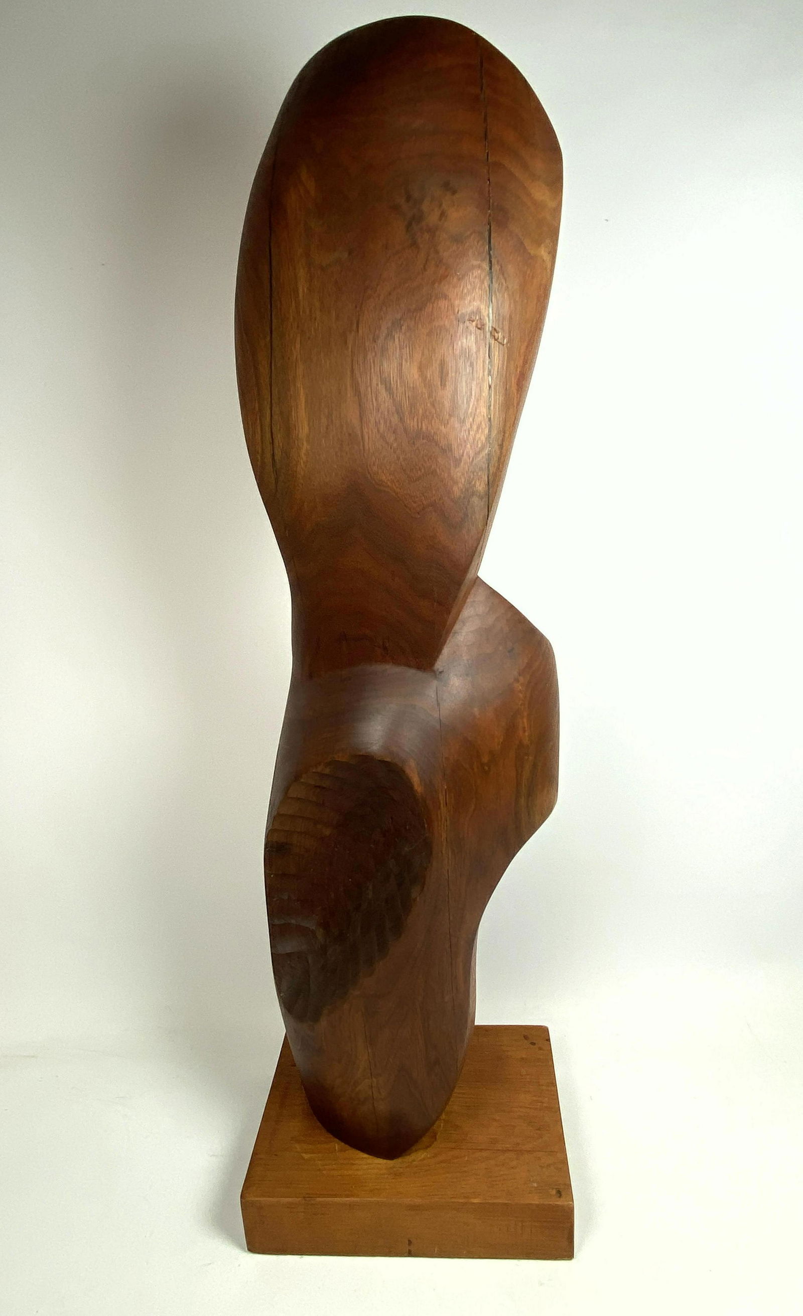 Lg JB Blunk Style Walnut Modernist Sculpture. Marked EX (1 of 8)