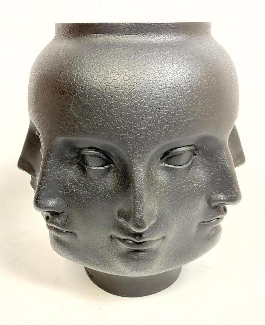 Black Fornasetti Adler style Perpetual Head Face Vase. (1 of 5)