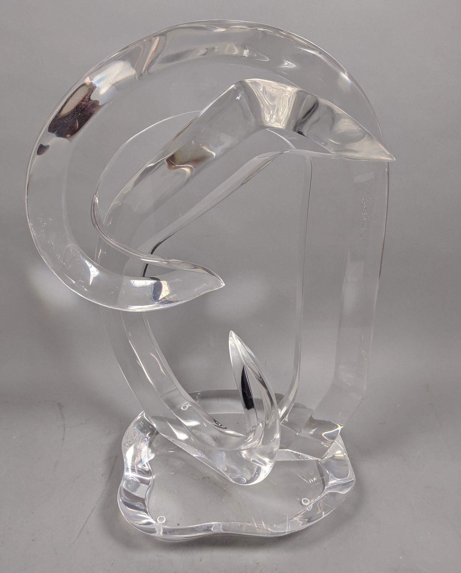 VAN TEAL signed Modernist Lucite Table Sculpture. Clear (1 of 9)