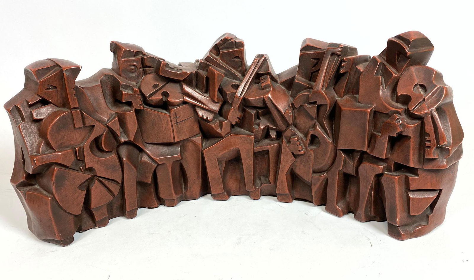 Plaster Jazz Band Sculpture. Cubist Music Themed Plaste (1 of 10)