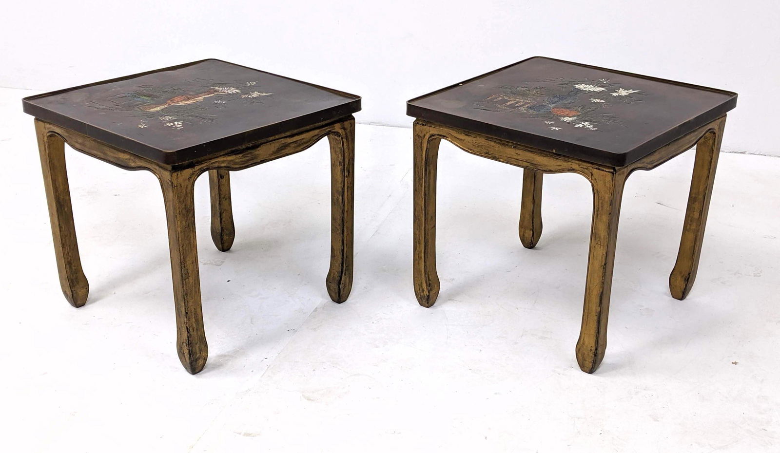 Philip and Kelvin LaVerne Side Tables. Etched bronze to (1 of 9)