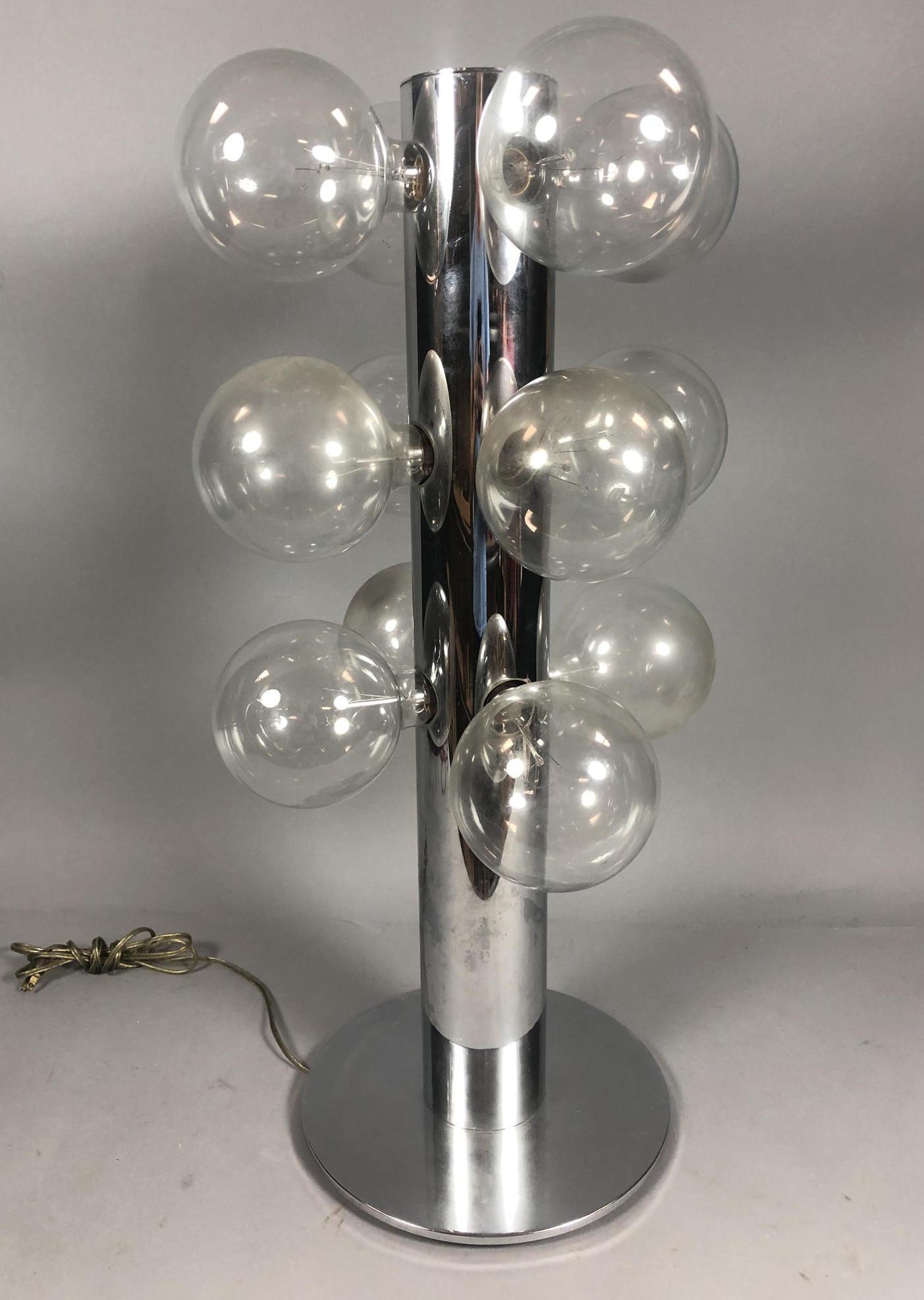 70's Modern Chrome Column Table Lamp. Robert Sonneman s (1 of 10)