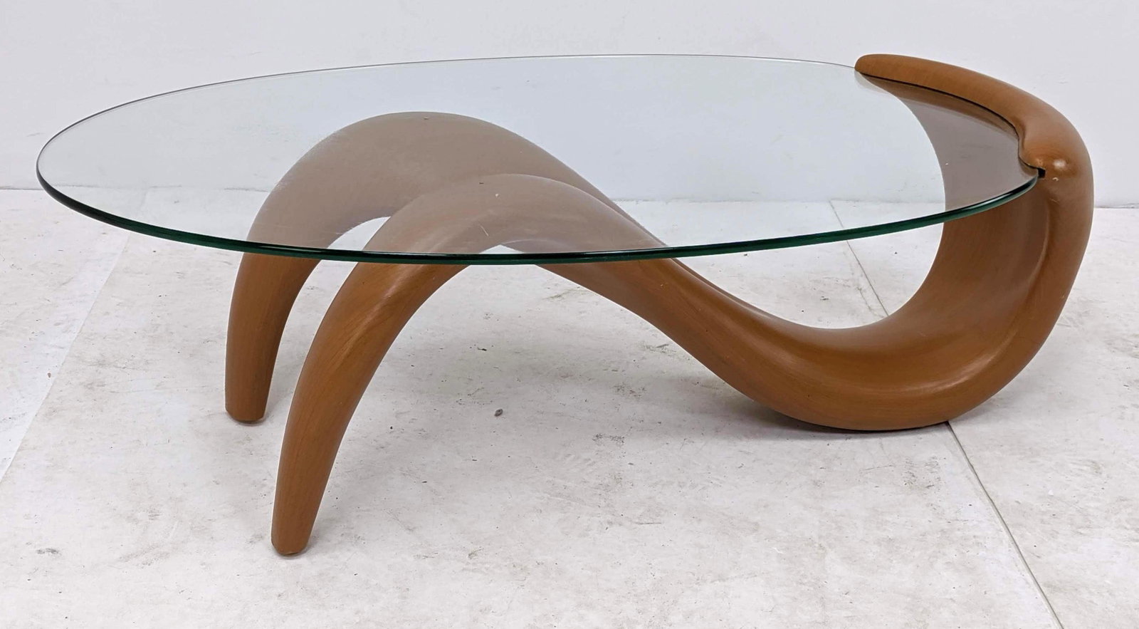 Forked Tongue Glass Top Table. Modernist Coffee Cocktai: Forked Tongue Glass Top Table. Modernist Coffee Cocktail Table. -- Dimensions: H: 16.5 inches: W: 50.5 inches: D: 30 inches ---