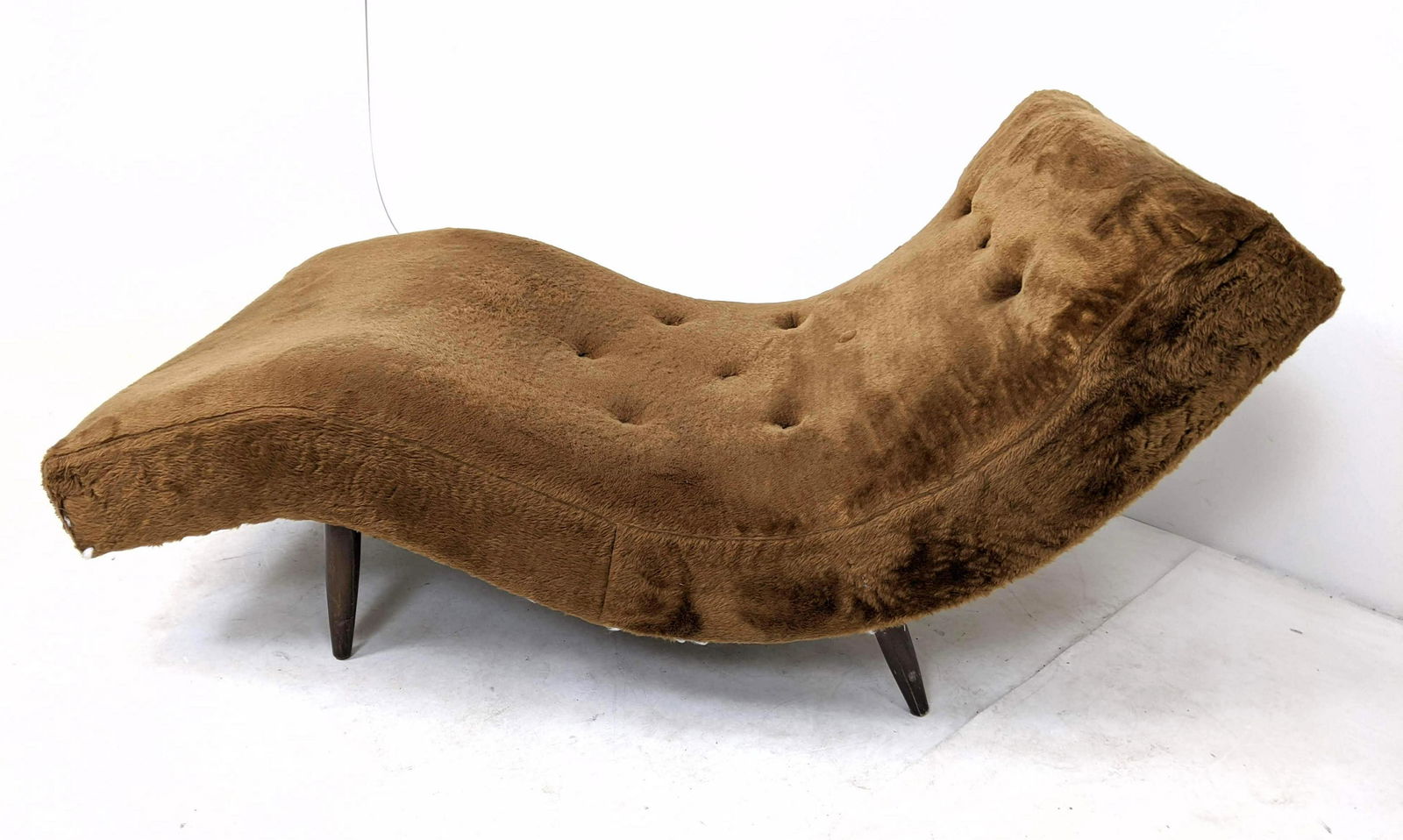 ADRIAN PEARSALL Wave Lounge Chair Brown Plush Upholster (1 of 7)