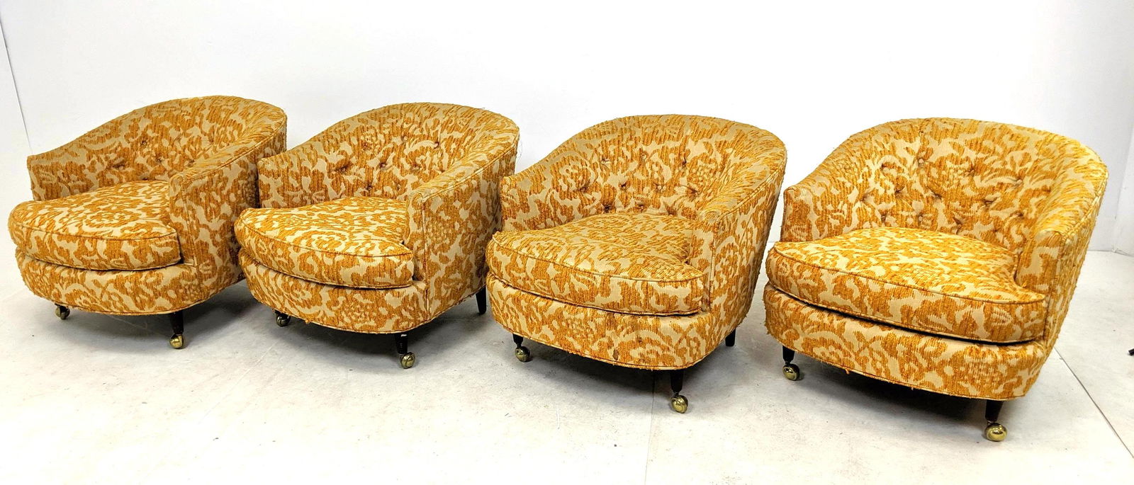 4pc Harvey Probber Style Barrel Back Club Side Chairs. (1 of 13)