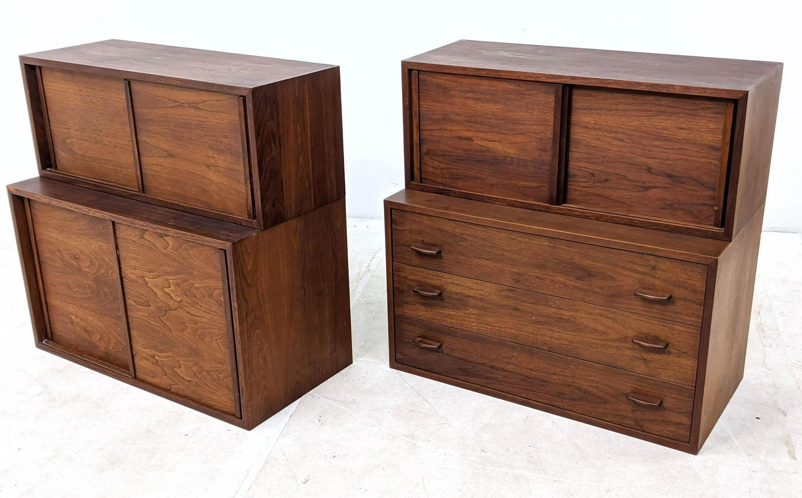 4 pc Danish Modern Teak Wall Mounted Cabinets. (1 of 13)