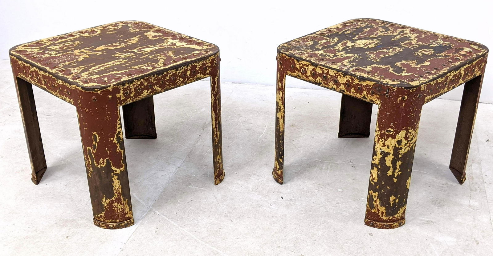 Pr RALPH LAUREN Home Metal End Side Tables. Industrial (1 of 10)