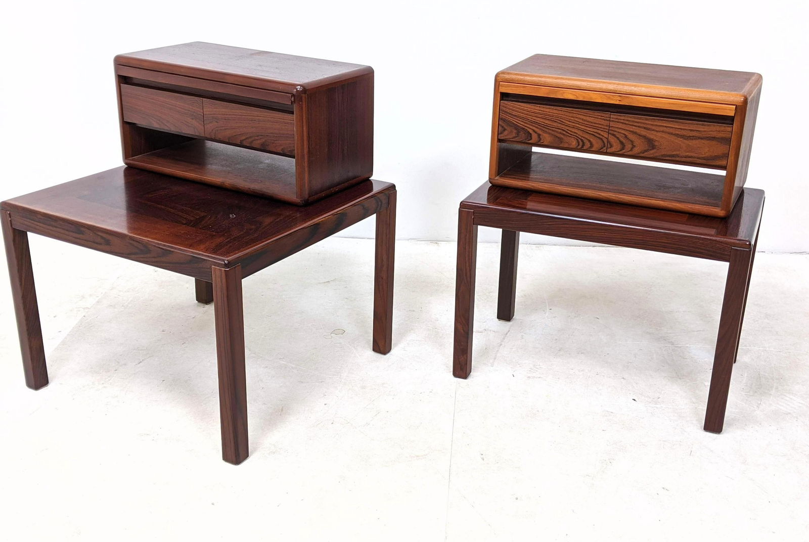 4pc VEJLE STOLE Danish Modern Rosewood Side Tables w Dr (1 of 20)