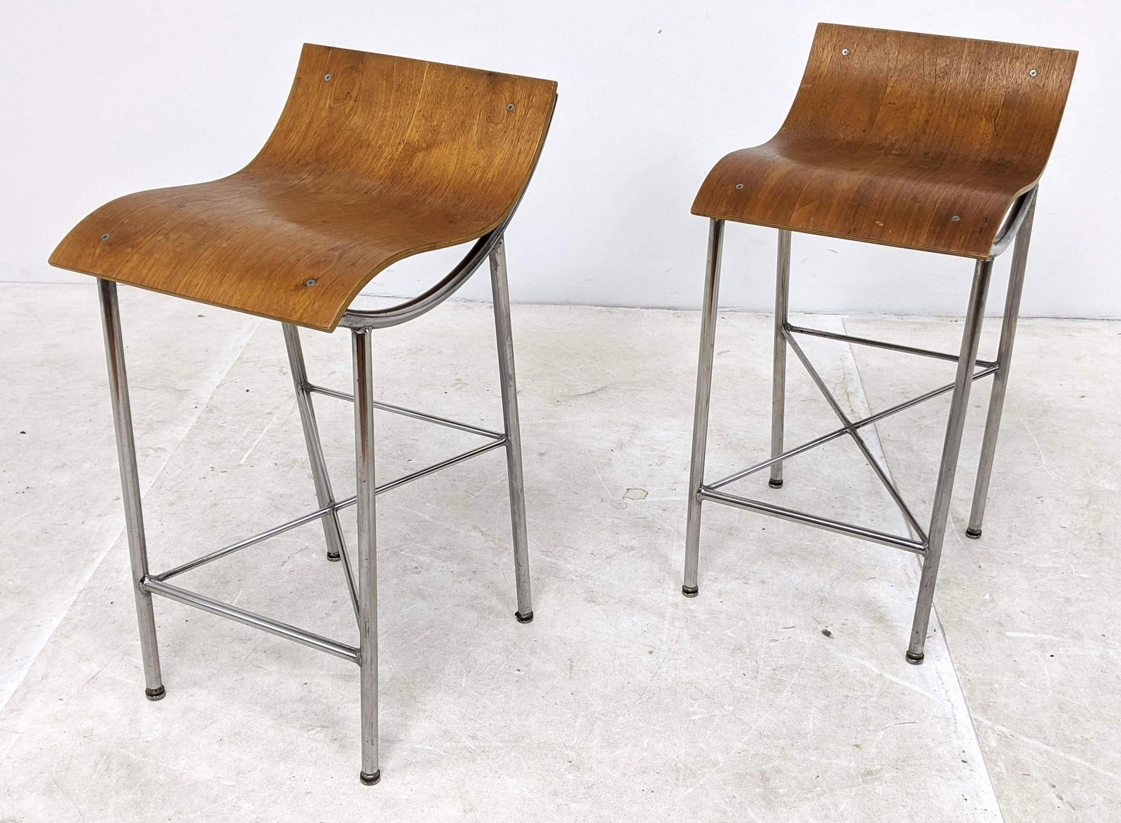 Pr PURE DESIGN Bentwood Chrome Bar Stools. Marked.: Pr PURE DESIGN Bentwood Chrome Bar Stools. Marked.-- Dimensions: H: 29 inches: W: 14 inches: D: 17.5 inches ---