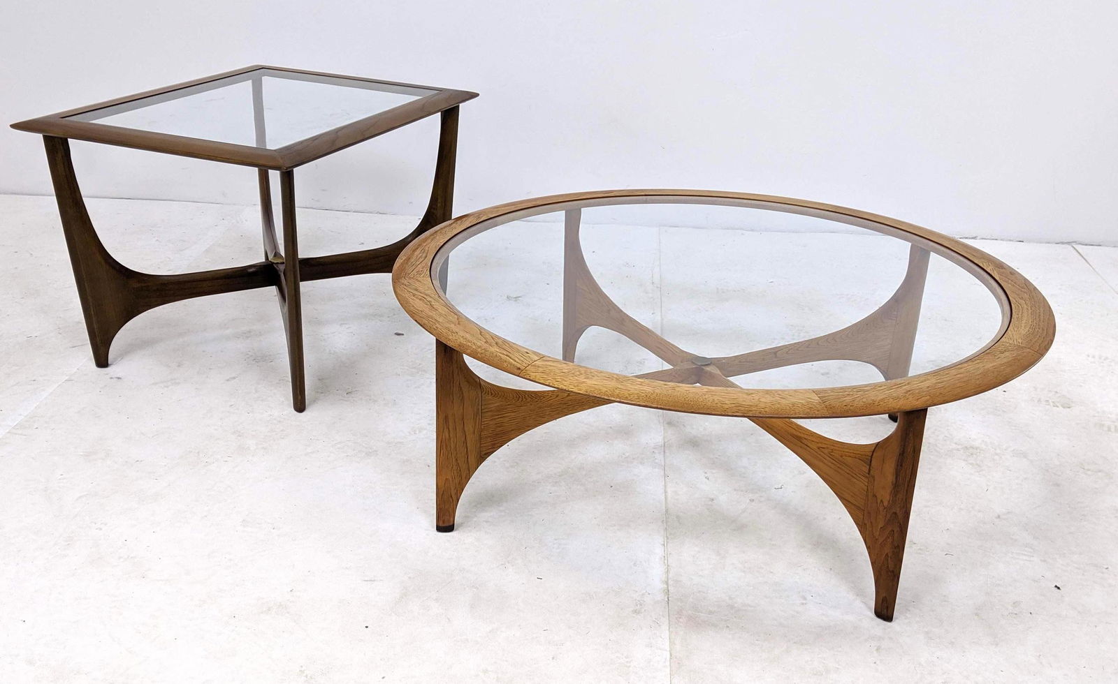 2pc LANE Coffee & End Tables Glass Insert Top. Wood bas (1 of 14)