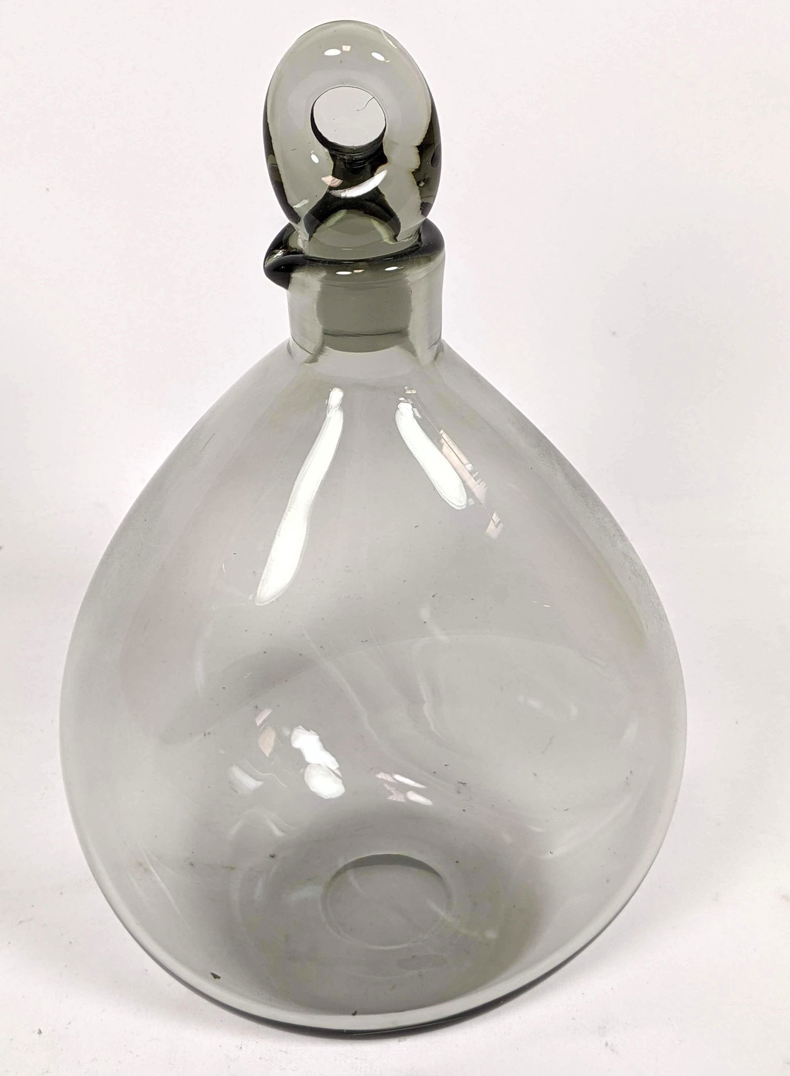 HOLMEGAARD 'York' Art Glass Decanter with Stopper.: HOLMEGAARD 'York' Art Glass Decanter with Stopper. -- Dimensions: H: 11.5 inches: W: 6.5 inches: D: 6 inches ---