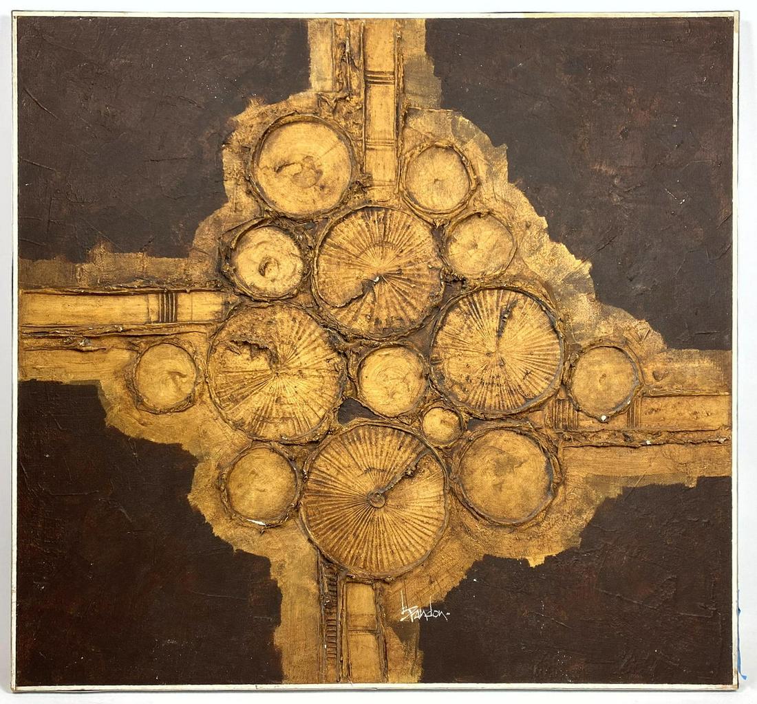 Modernist Abstract Impasto Painting. Signed illegibly. (1 of 7)