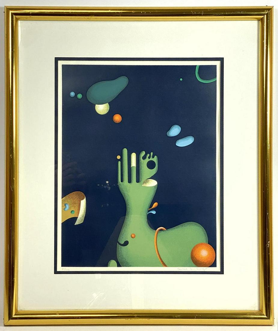 YANKEL GINSBURG Signed Modernist Abstract Print. Number (1 of 6)