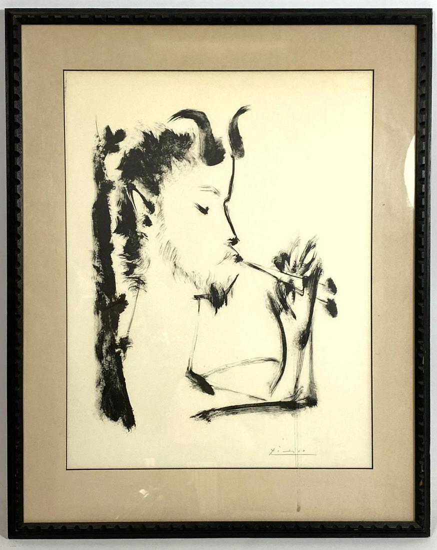 Framed Pablo Picasso Modernist Bookplate Print. Satyr w (1 of 6)