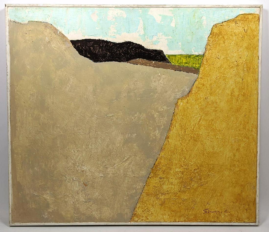 WILSON L. SCRUGGS Modernist Abstract Oil on Board. "Gre (1 of 10)