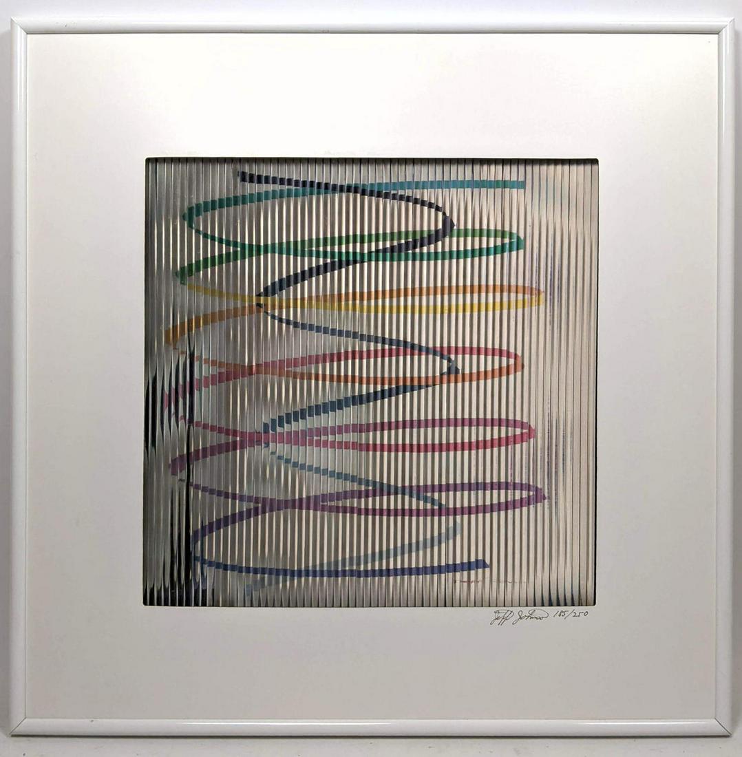 JEFF JOHNSON sgnd 3D White & Primary Color Op Art Print (1 of 11)