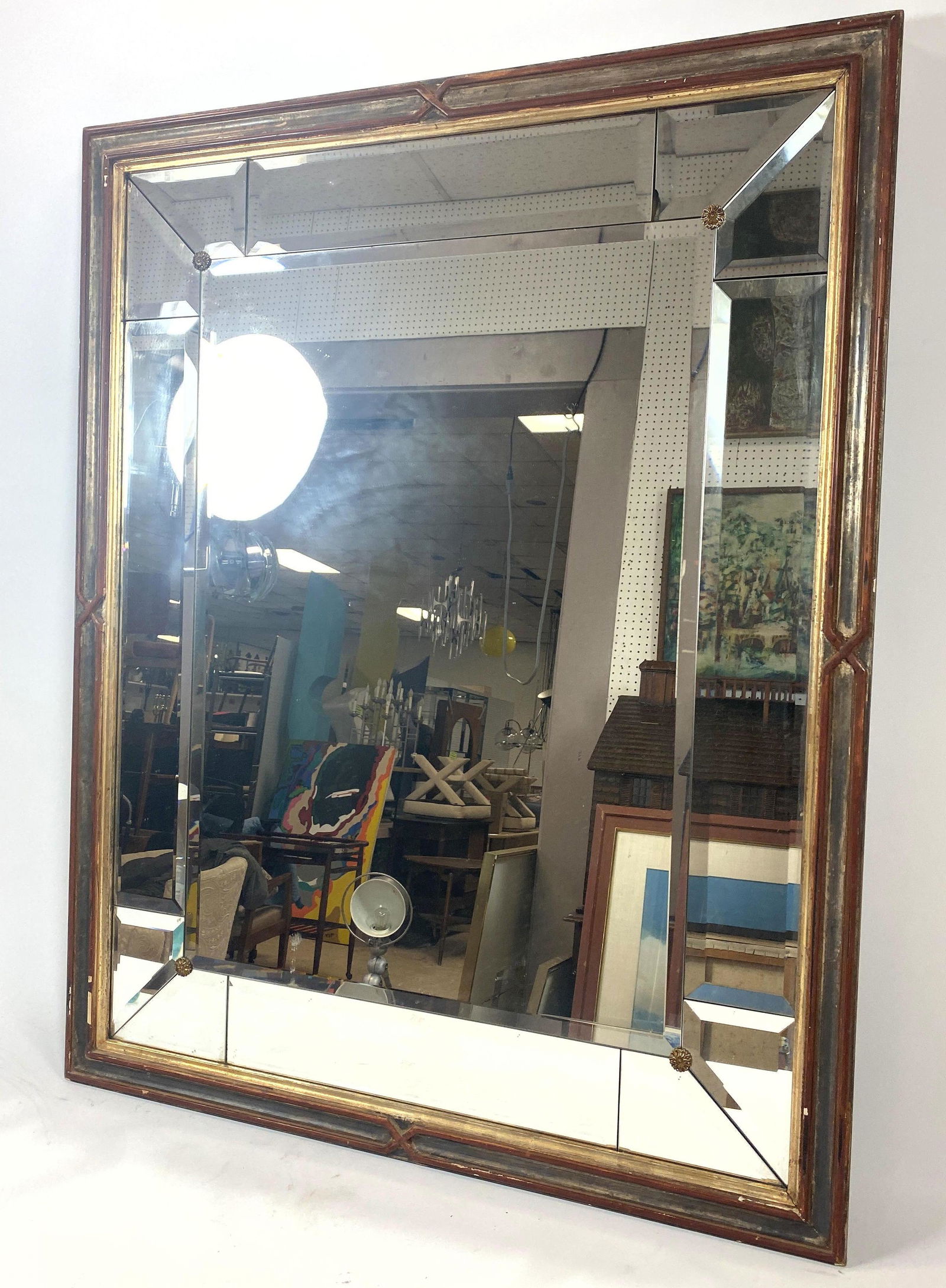 Decorator Polychrome Wall Mirror. Beveled mirror panels (1 of 8)