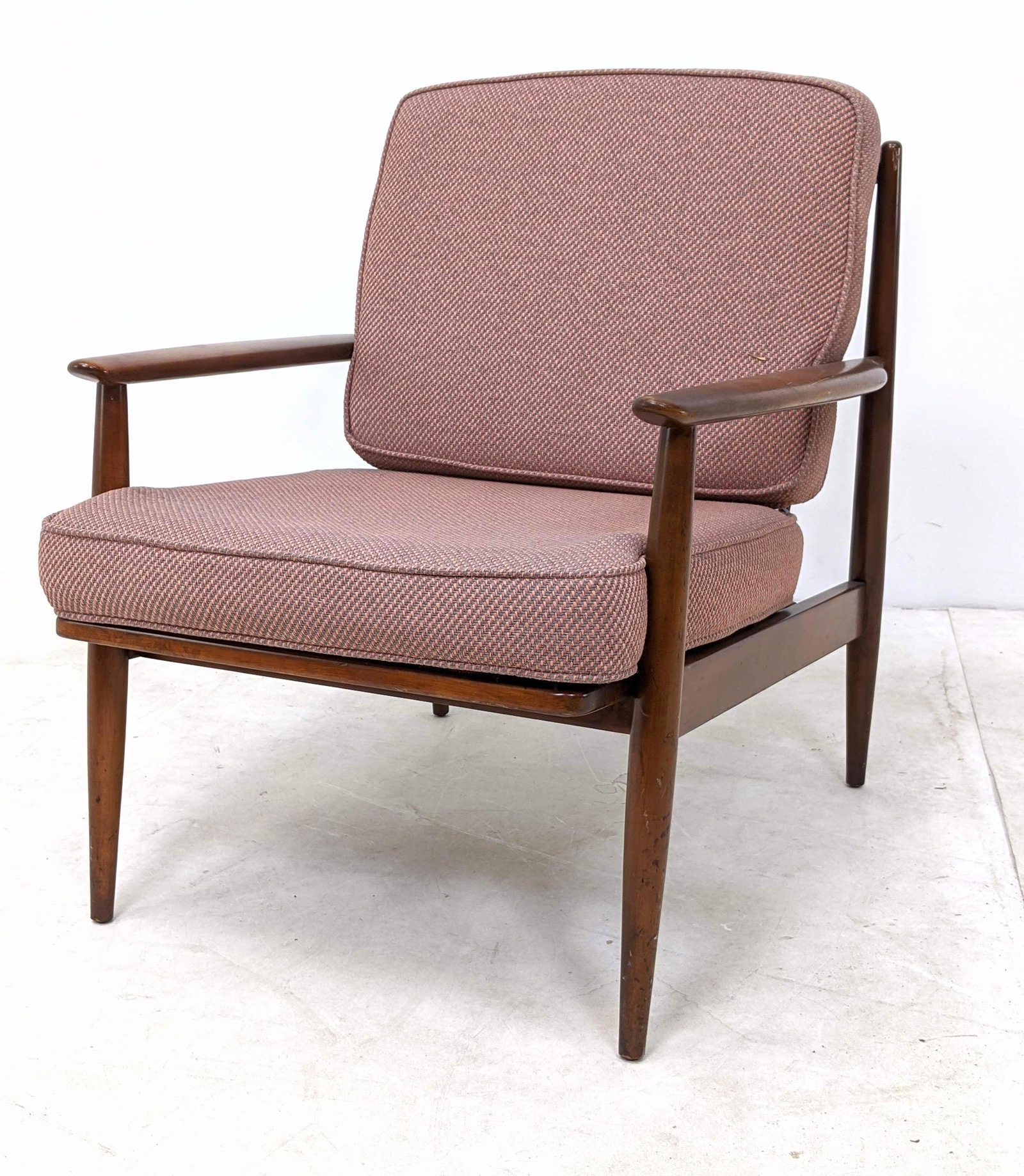 American Modern Walnut Spindle Back Arm Lounge Chair. T (1 of 8)