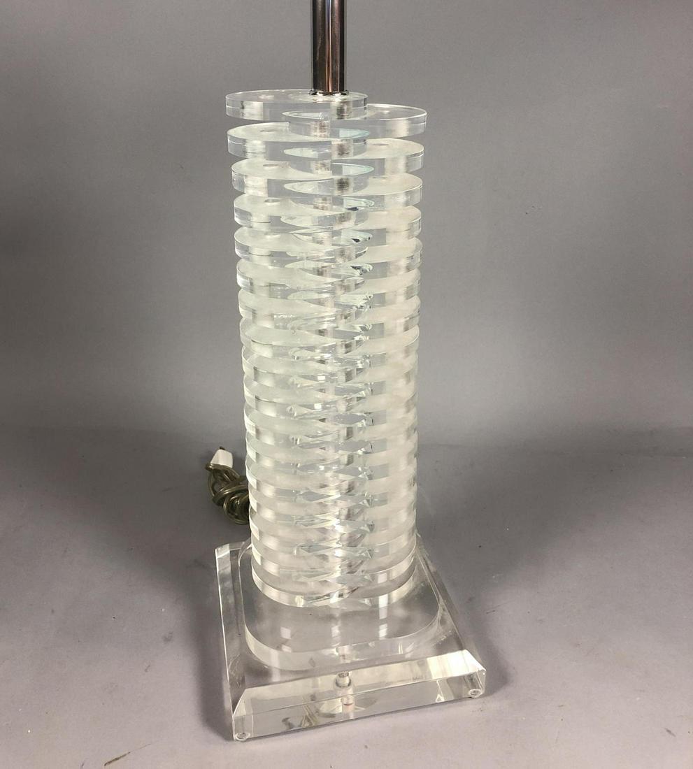 Double Stacked Column Lucite Table Lamp. Modernist Ligh (1 of 10)