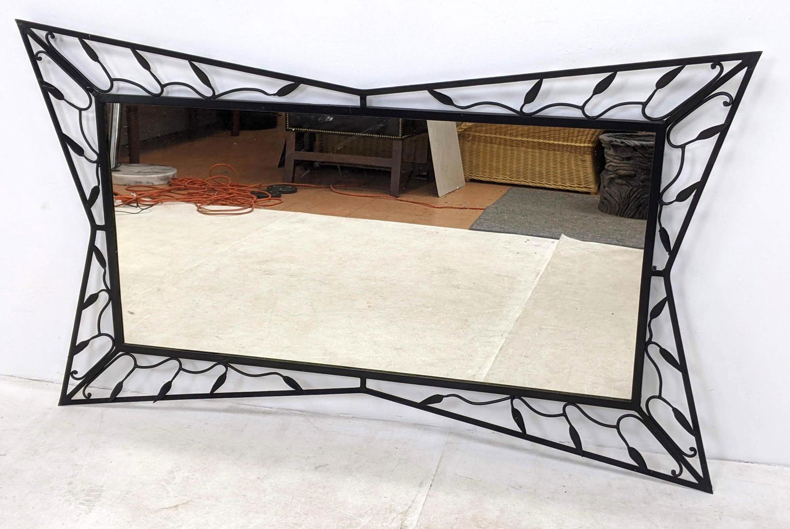 Lg Decorator Black Iron Ivy Border Wall Mirror. (1 of 10)