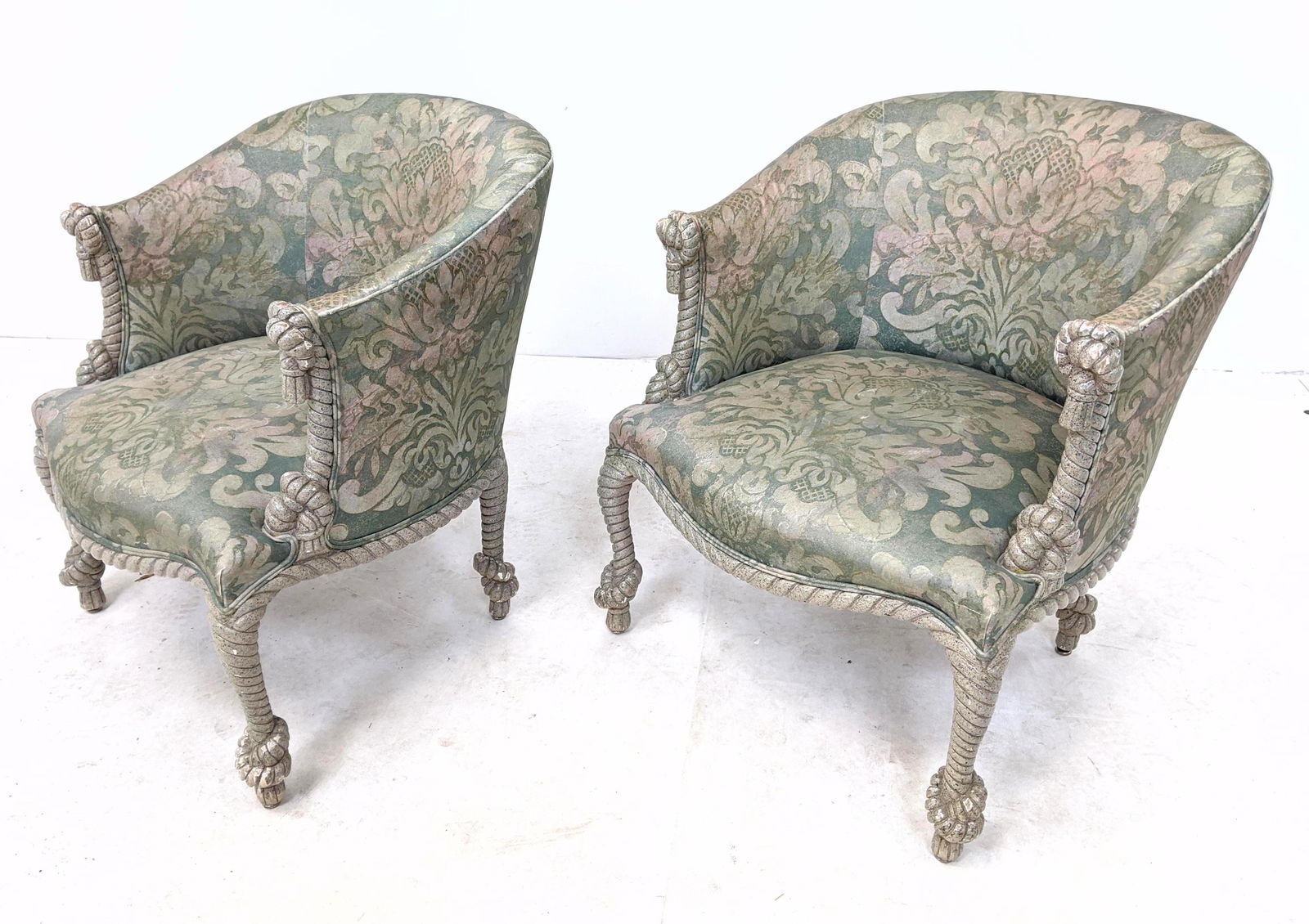 Napoleon III style Rope & Tassel arm chairs Rope design (1 of 9)