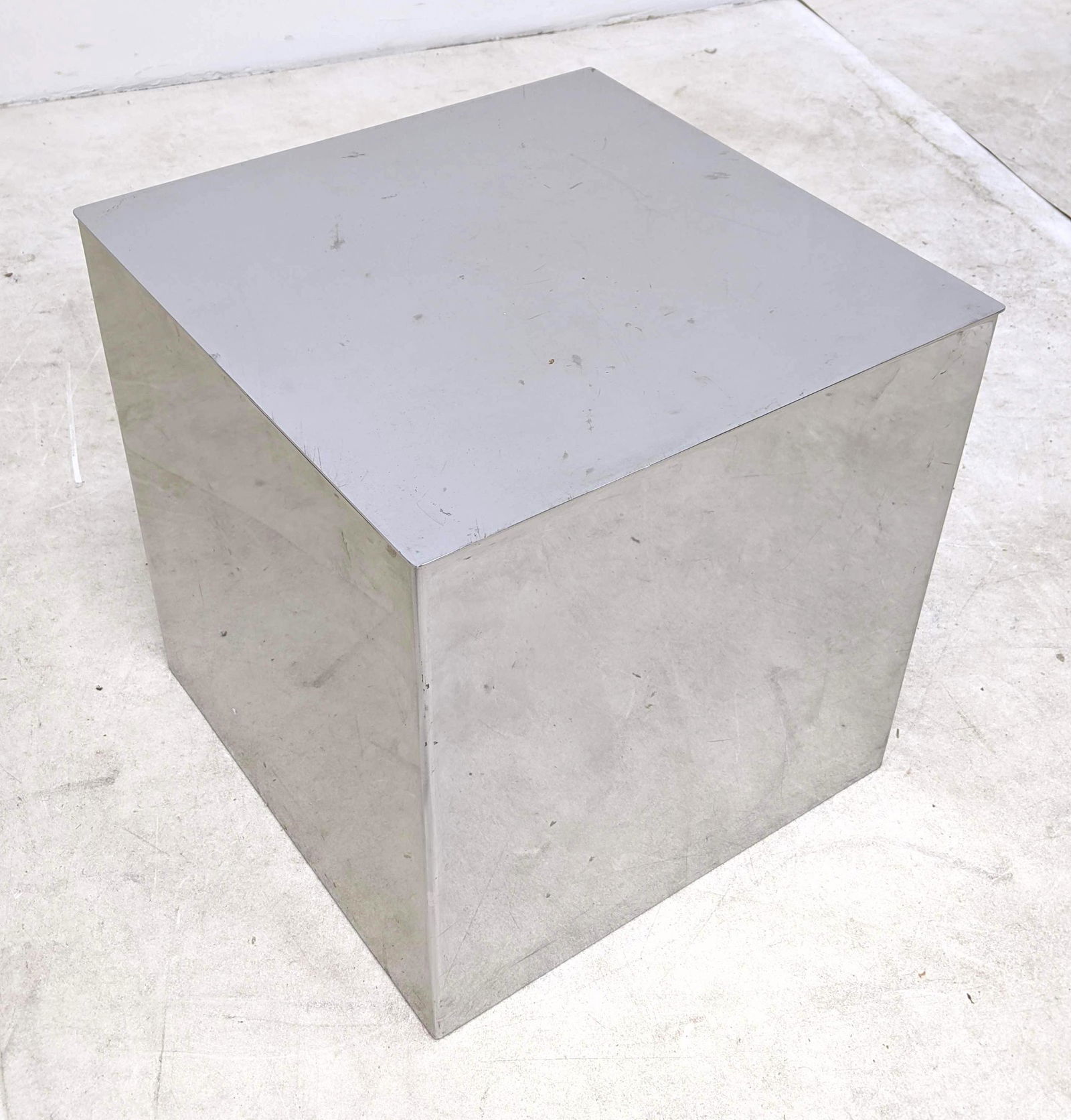 PAUL MAYAN for HABITAT Mirrored Metal Cube End Table. M (1 of 8)