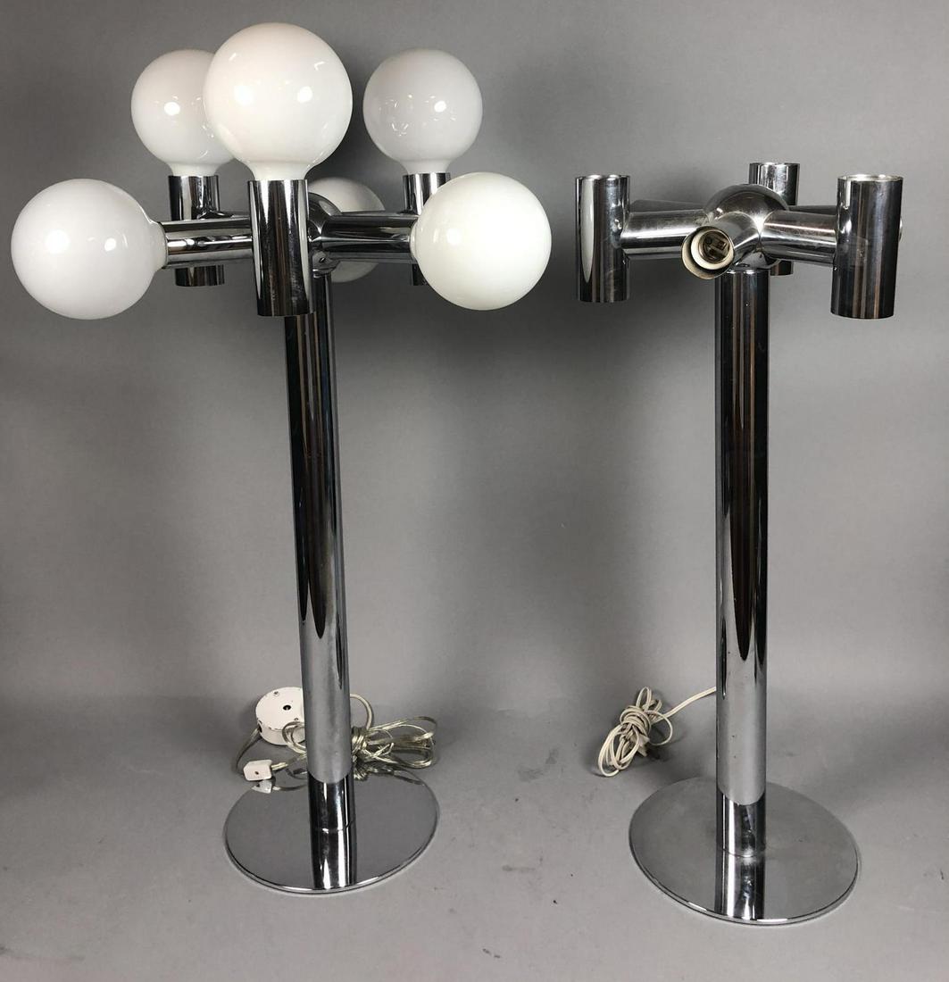 350 Pr Robert Sonneman Chrome Modern Table Lamps. Thick (1 of 11)