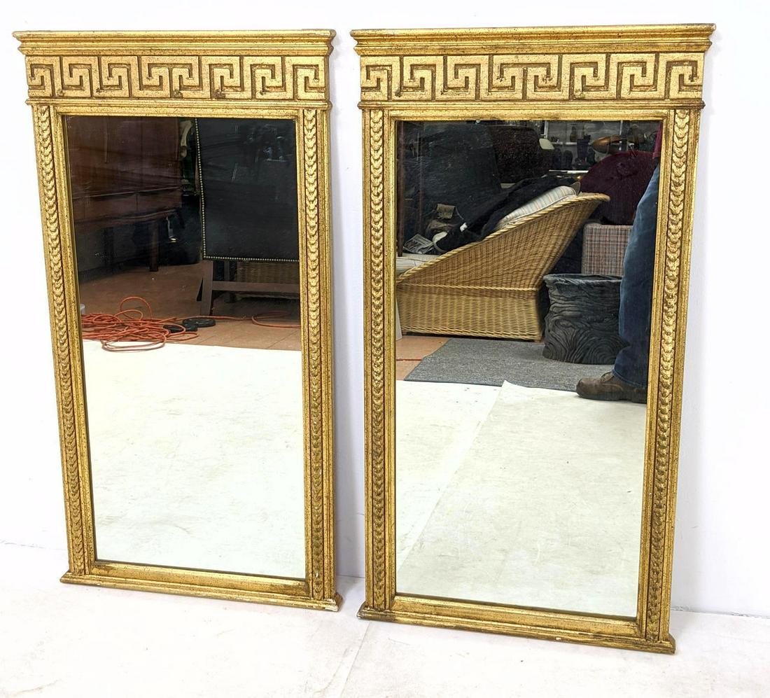 Pr FLORENTIA Italian Gilt Hanging Wall Mirrors. Wood wi (1 of 15)