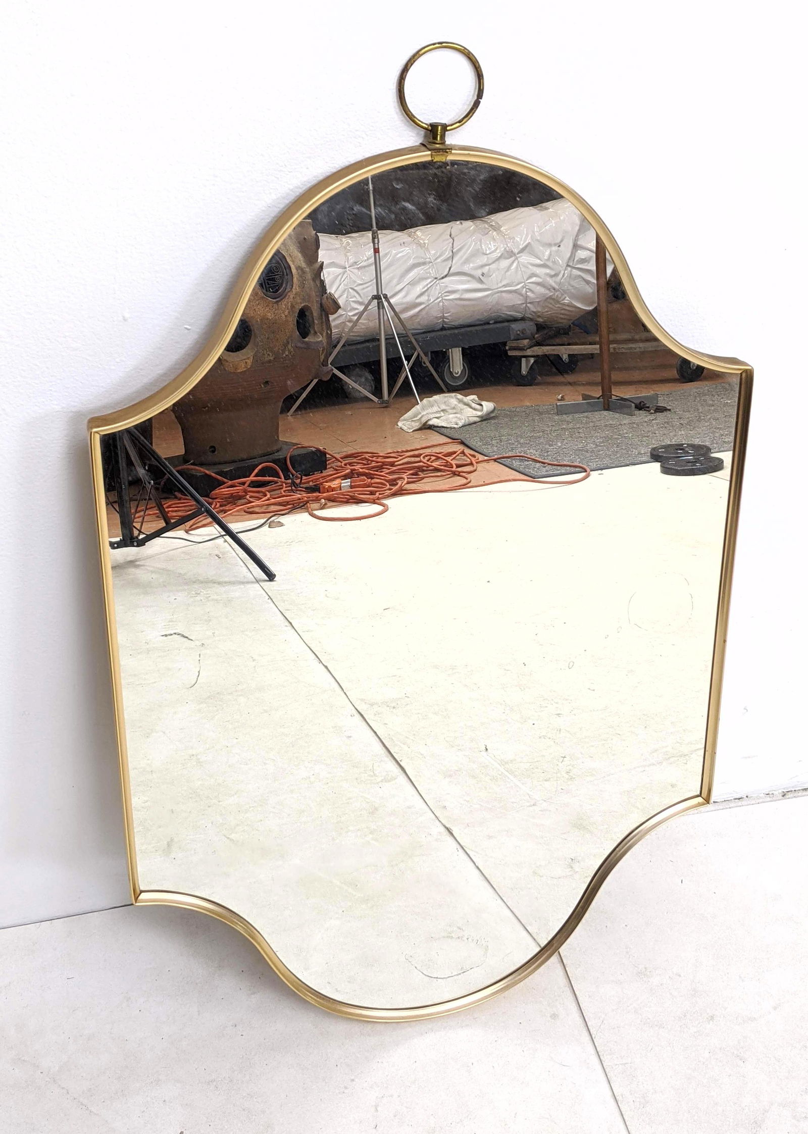 Italian Style Shaped Metal Frame Wall Mirror. Ring top (1 of 8)