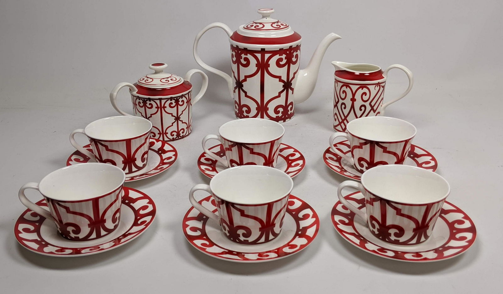 15pc HERMES Coffee Service Set "Balwn du Guadalquivi". (1 of 18)