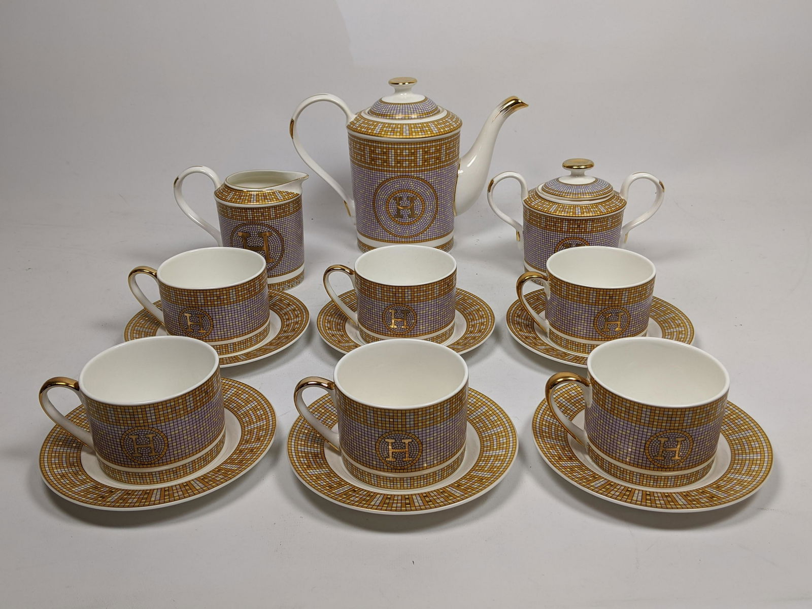 15pc HERMES Coffee Service Set "Mosaique au 24". Mosaic (1 of 17)