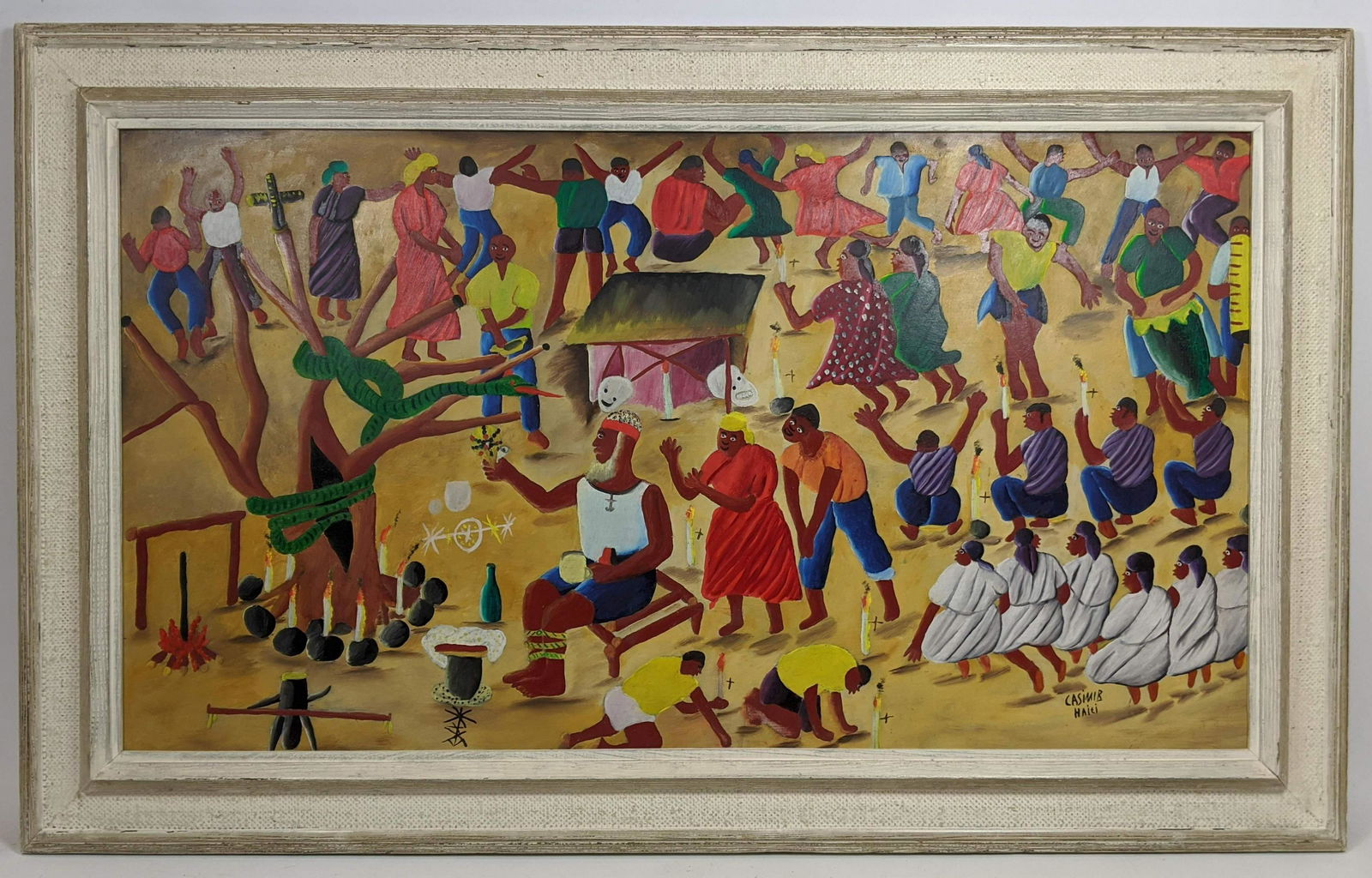 CASIMIB Haitian Figural Ceremonial Painting. Haitian re (1 of 8)