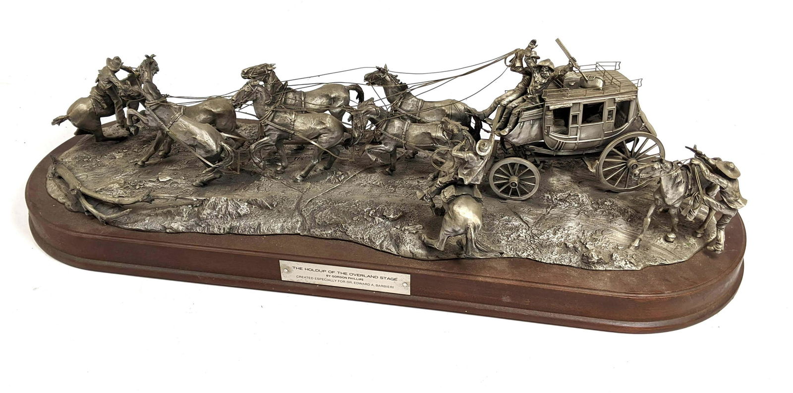 GORDON PHILLIPS Stagecoach Figural Pewter Sculpture. "T (1 of 12)