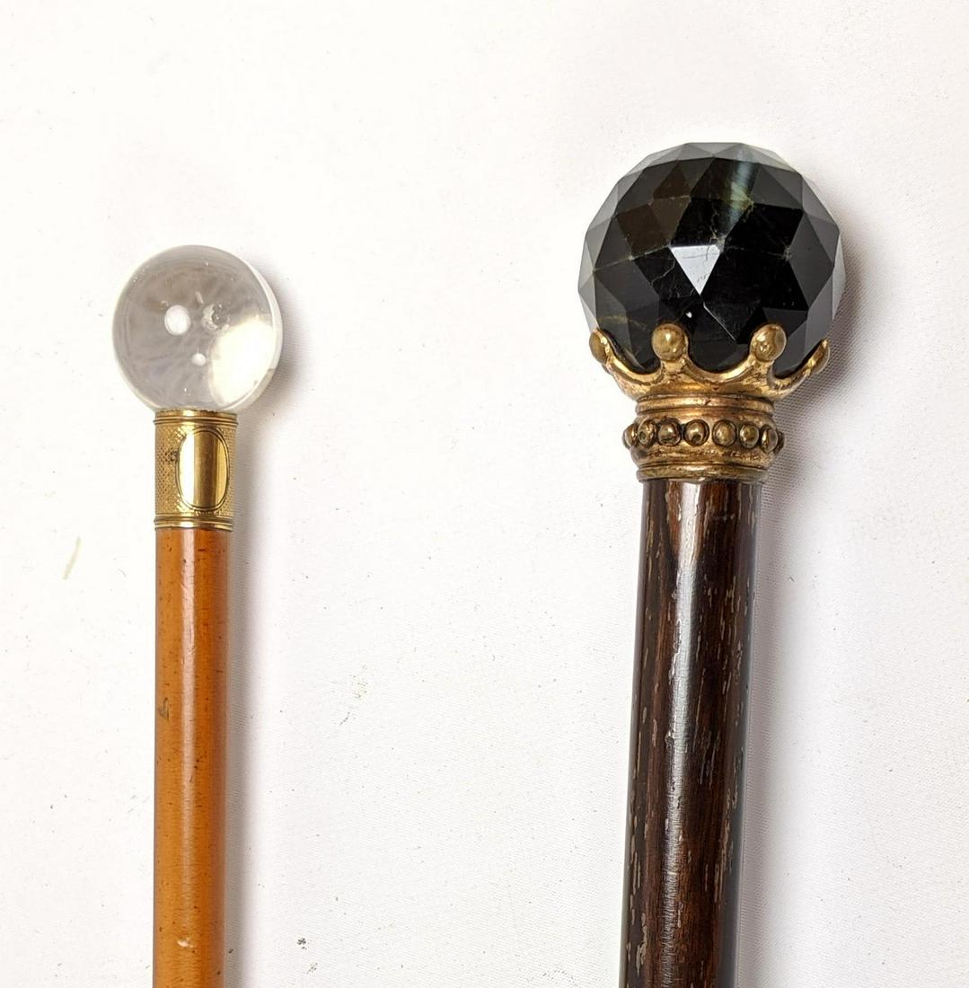 H) 2pc Ball Handled Walking Stick Cane. 1) Faceted blue (1 of 15)