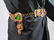 GIANNI VERSACE HTF Gilt Metal Floral Belt. Large round - 16