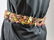 GIANNI VERSACE HTF Gilt Metal Floral Belt. Large round - 2
