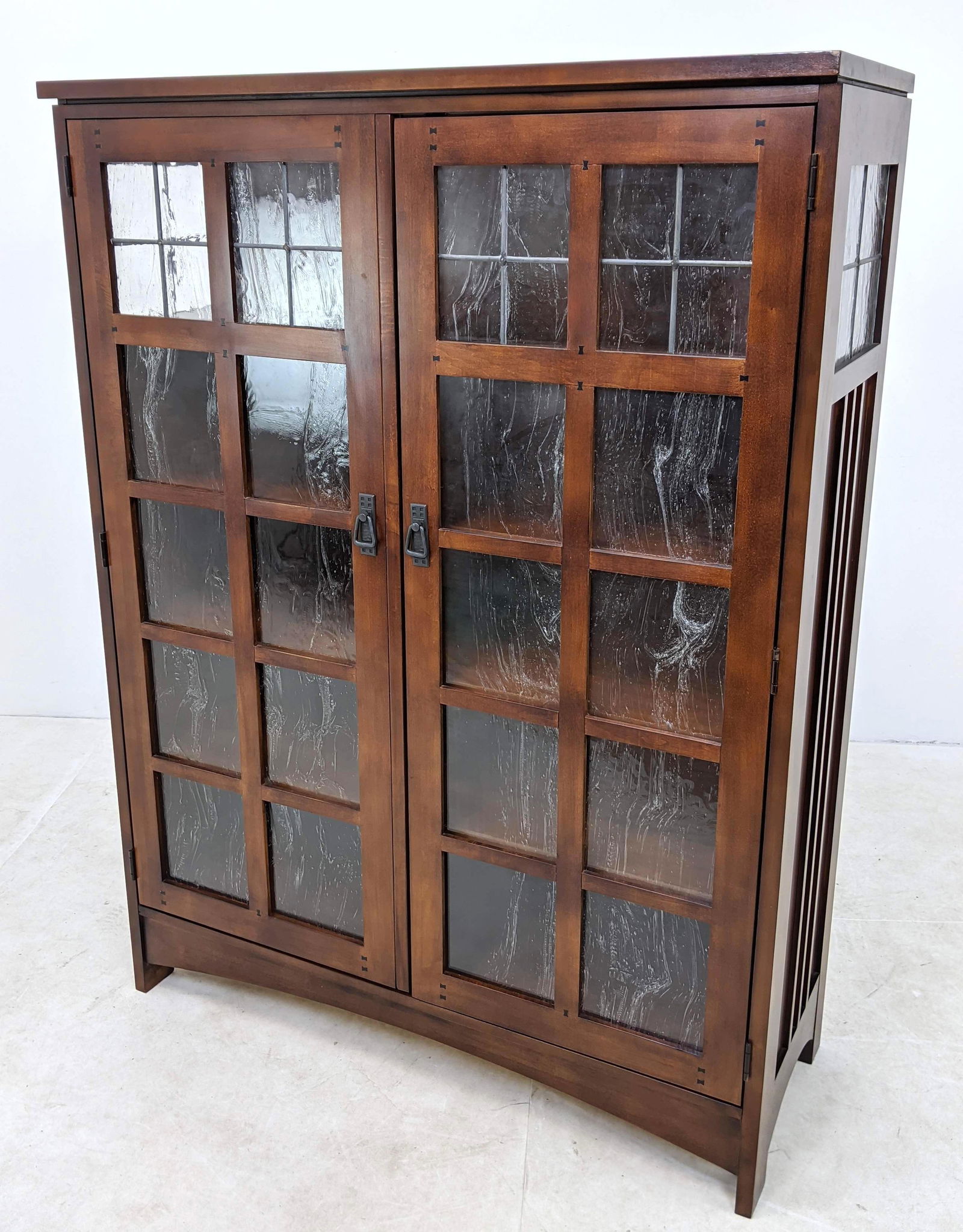 DREXEL Mission Arts & Crafts Oak Bookcase Leaded Glass (1 of 19)