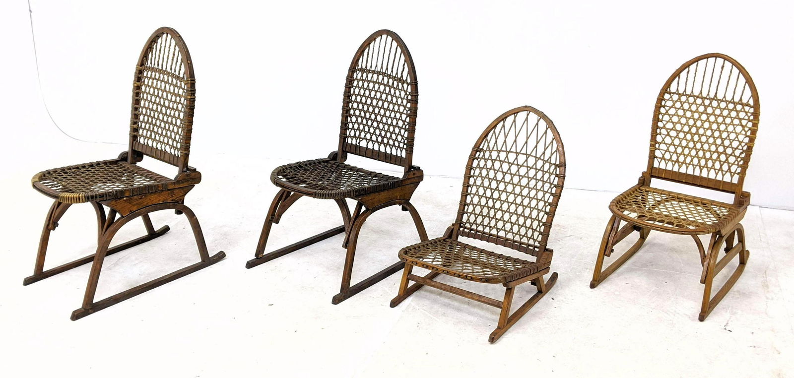 4pc WF TUBBS Folding Snow Shoe Chairs. Bent Wood & Rawh (1 of 20)