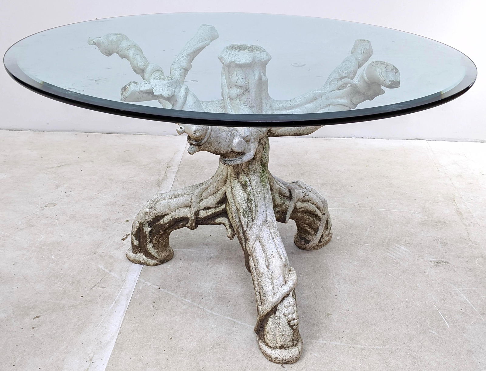 Painted Tree Form Glass Top Patio Dining Table. Possibl (1 of 16)