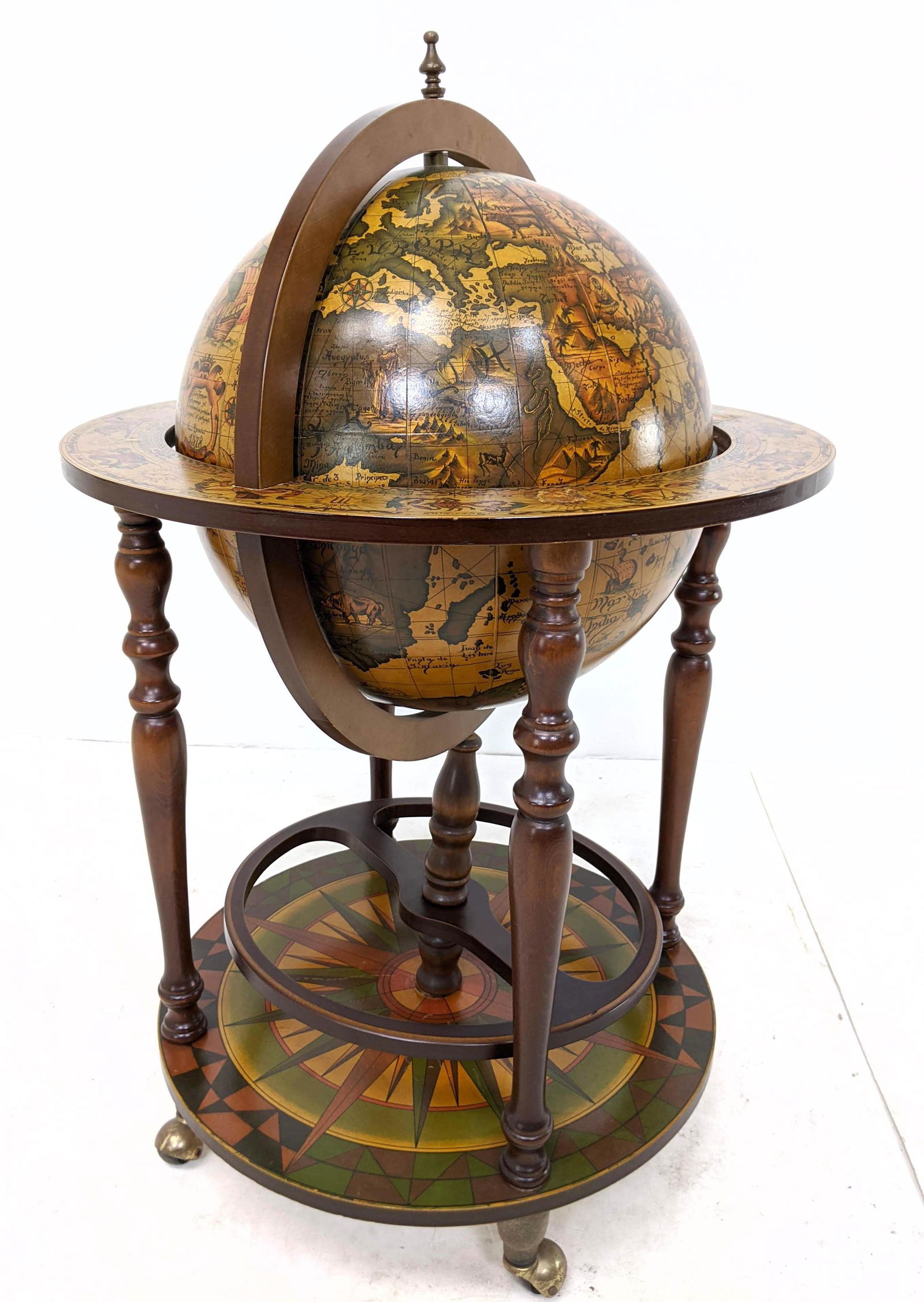 Decorator Zodiac Themed Globe Bar Cart on Brass Casters (1 of 12)